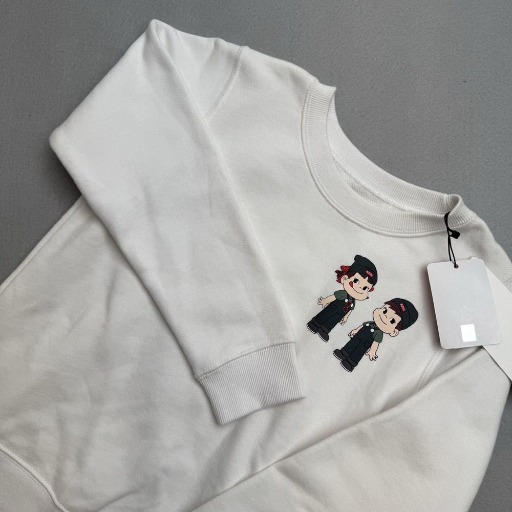 NWT Azul by Moussy Milky Peko-Chan Sweatshirt 7-8Yrs White Long Sleeve Kids